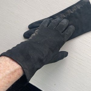 Gloves Black Suede Size 7 Women